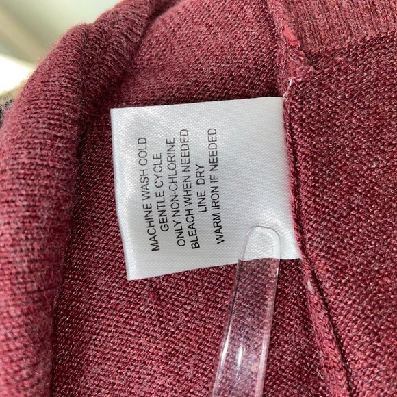 Olive & Oak Light Burgundy Rust Front Tie Sweater Long Sleeves Pullover Women XL - Picture 8 of 8